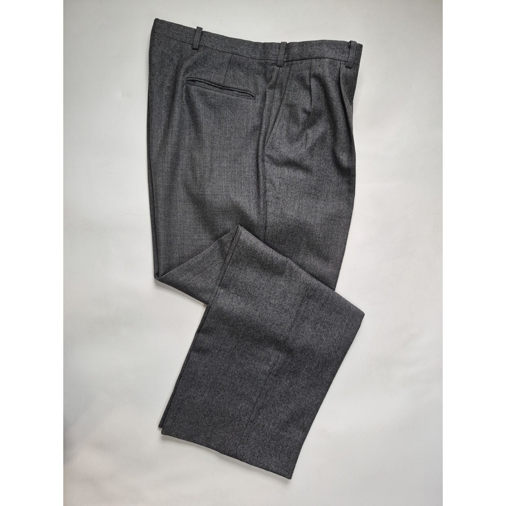 Vtg Jaymar Mens 38x29 Pleated Wool Dress Pants Gray Mint Edition